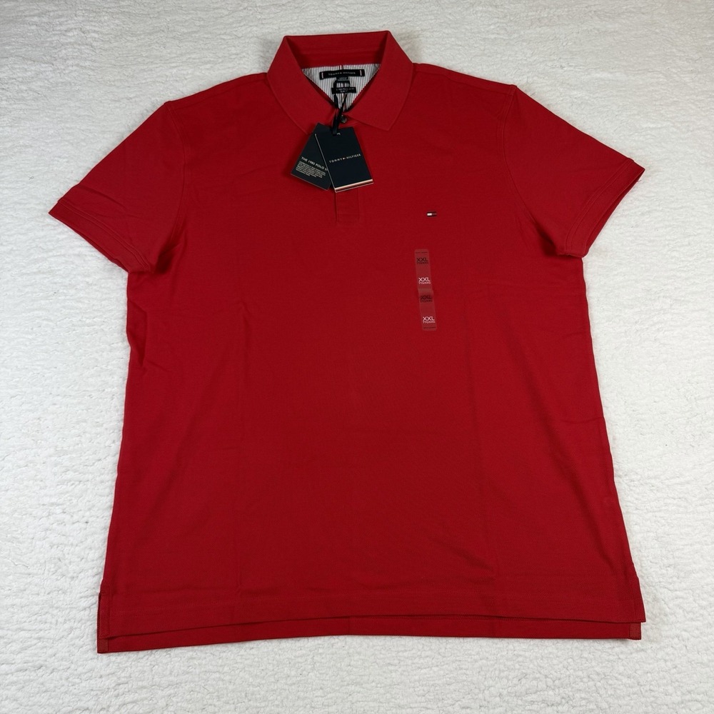 Tommy Hilfiger 1985 Polo Shirt Mens XXL Slim Fit Red NWT Short Sleeve
